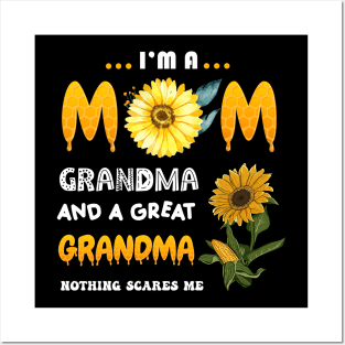 I'm A Mom Grandma Great Nothing Scares Me Mothers Day Gifts Posters and Art